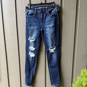 American Eagle Outfitters Women's dark Blue Skinny Jegging style US 8 long